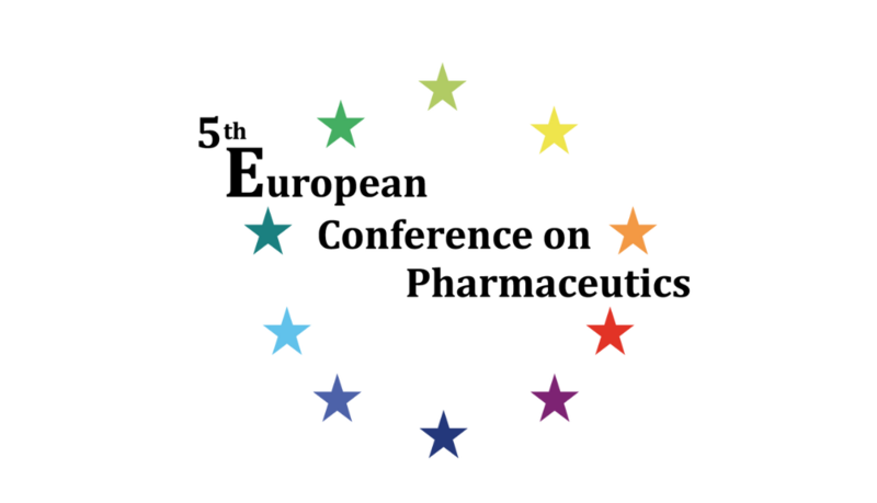 Logo des APV-Kongresses mit dem Text '5th European Conference on Pharmaceutics', umgeben von einem Kreis aus zwölf farbigen Sternen in Regenbogenfarben.